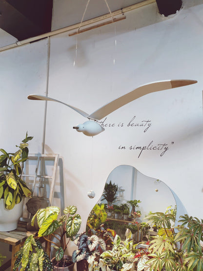 Wooden Seagull Decoration - Coastal Drift Style