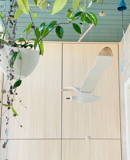 Wooden Seagull Decoration - Coastal Drift Style