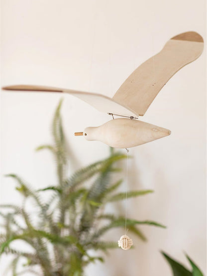 Wooden Seagull Decoration - Coastal Drift Style