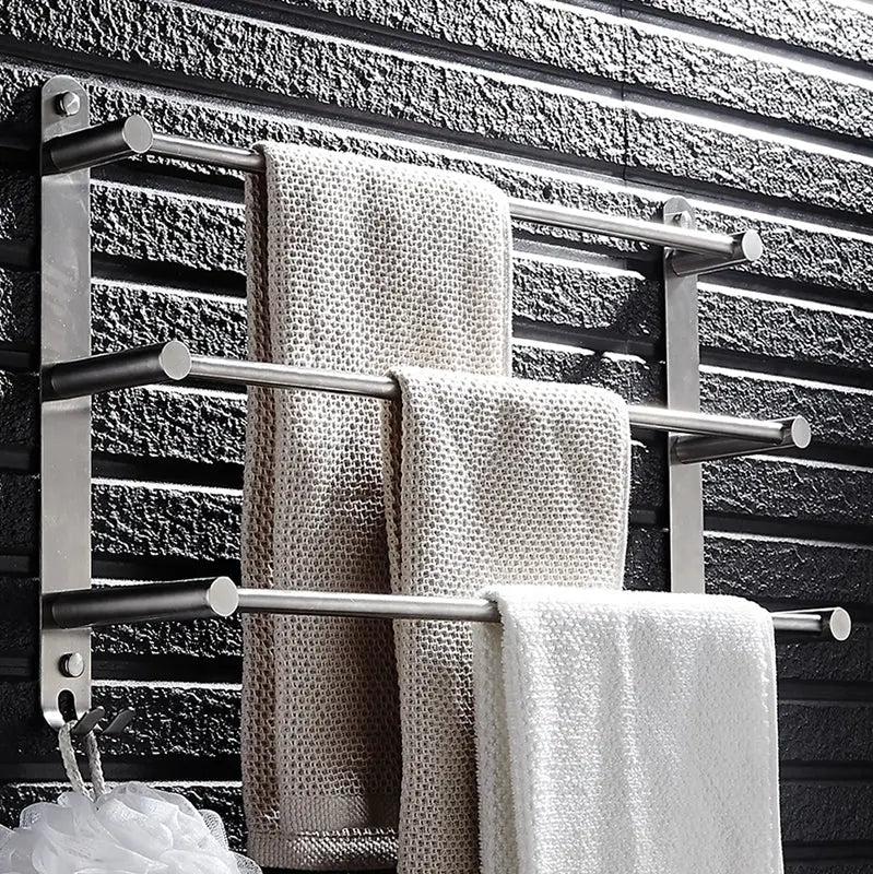 Stylish Towel Rack | Stainless Steel | Wall-Mounted Solution