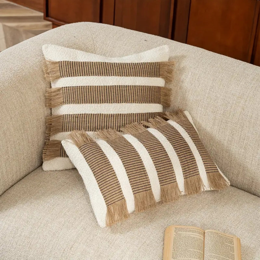 Artisan Woven Striped Throw Pillow Cover