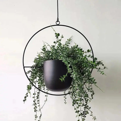 Stylish Hanging Metal Planter with Chain in Two Shapes
