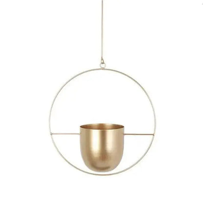Stylish Hanging Metal Planter with Chain in Two Shapes
