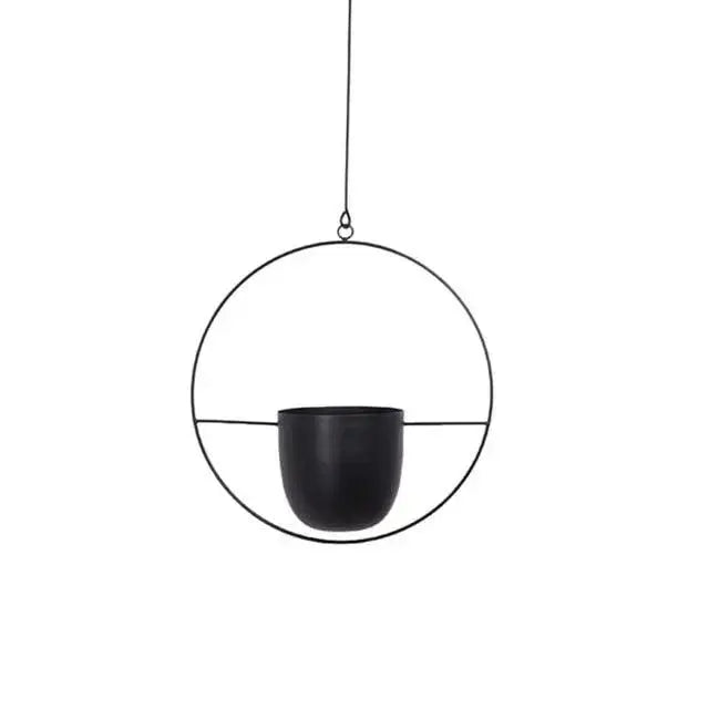 Stylish Hanging Metal Planter with Chain in Two Shapes