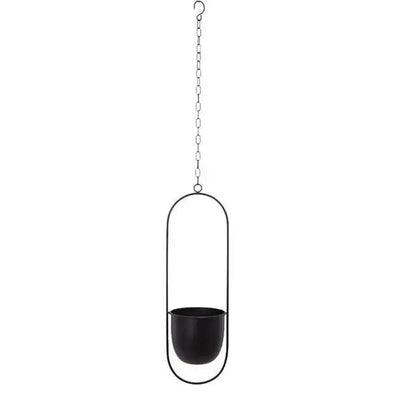 Stylish Hanging Metal Planter with Chain in Two Shapes