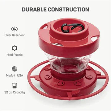 Bee-Resistant Hummingbird Water Feeders with Perch for Hanging