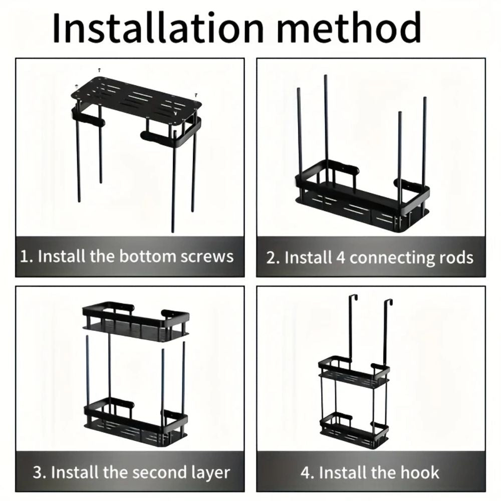 Modern Stainless Steel Bathroom Organizer Rack