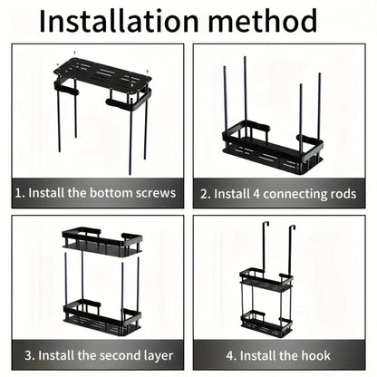 Modern Stainless Steel Bathroom Organizer Rack