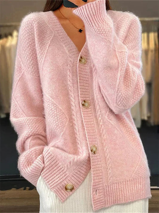 Cozy Knit Cardigan with Button Closure