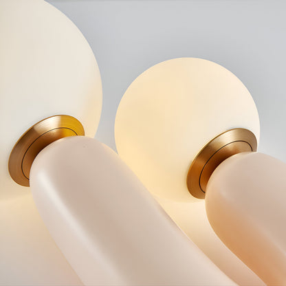 Nordic Table Lamp with Dual Glass Globes and Unique Cactus Design
