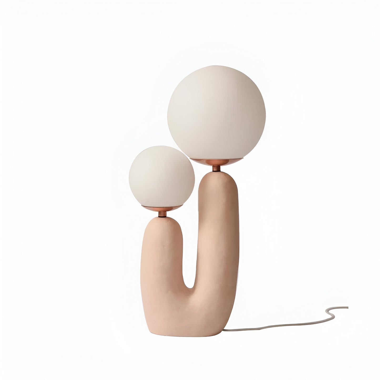 Nordic Table Lamp with Dual Glass Globes and Unique Cactus Design