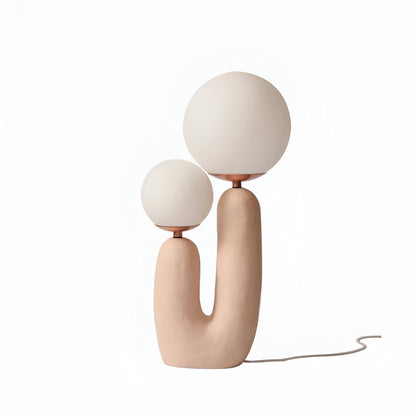 Nordic Table Lamp with Dual Glass Globes and Unique Cactus Design