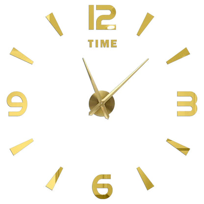 DIY 3D Mirrored Acrylic Wall Clock - Self-Adhesive Home Decor for Kitchen and Living Room