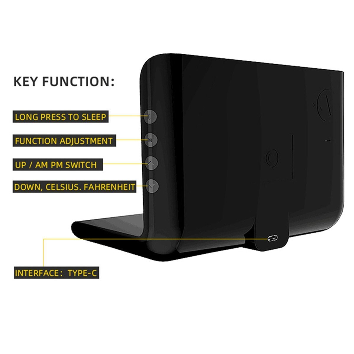 Sleek Alarm Clock with 10W Wireless Charging and LED Display