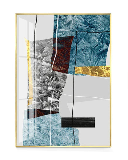 Chic Nordic Ice-Inspired Geometric Canvas Art for Modern Spaces