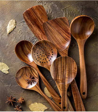 Elegant 7-Piece Kitchen Set in Teak Wood