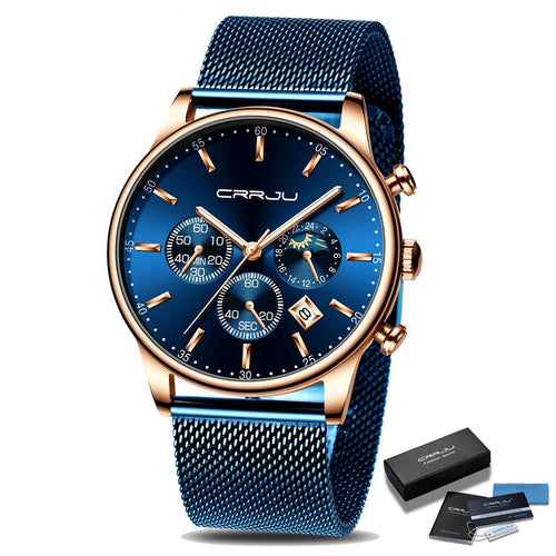 Sport Watch for Men with Metal Band