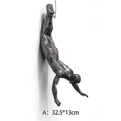 Climbing Figures Wall Decor – Inspirational Resin and Iron Art