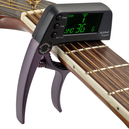 2-in-1 Guitar Capo and Tuner with LCD Display - TuneGrip