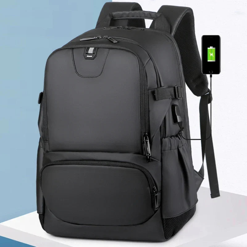 Large 17-Inch Waterproof Laptop Backpack with USB Charging