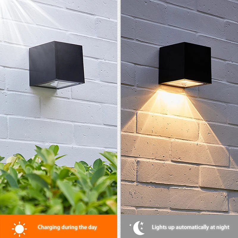 Dual-Function Solar Outdoor Wall Light | LuminaGlow