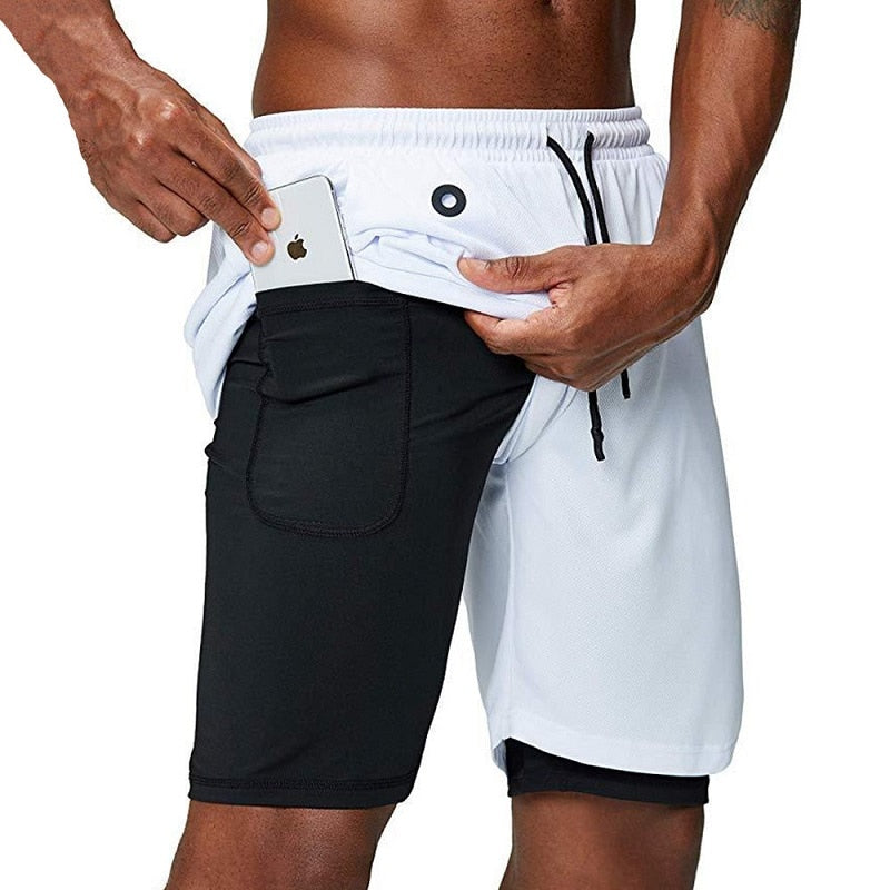 Dual-Function Quick-Dry Athletic Shorts