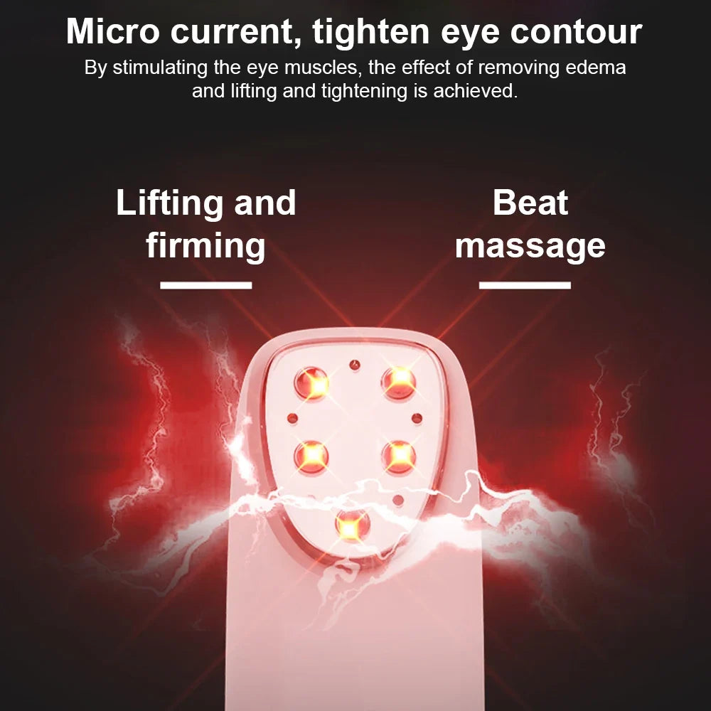 Eye Massager Pen with Red Light Therapy and Heat – 3 Modes, USB Rechargeable, 8,000 Vibrations/Min, 3-Minute Timer