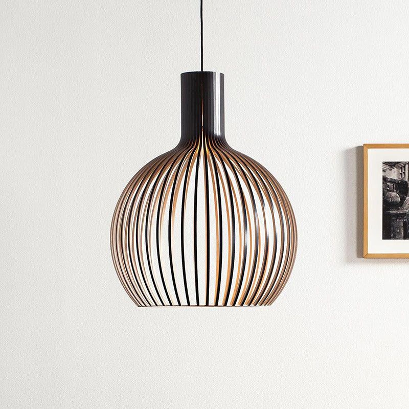 Ceiling Light with Wood Finish – Geometric Pendant Design