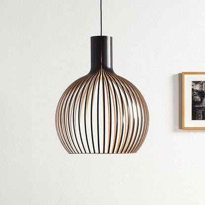 Ceiling Light with Wood Finish – Geometric Pendant Design