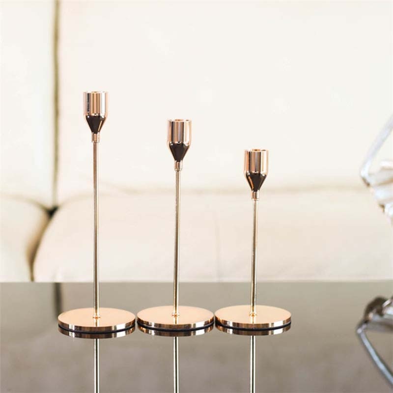 Set of Three Metal Candle Holders