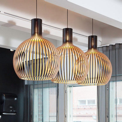 Ceiling Light with Wood Finish – Geometric Pendant Design