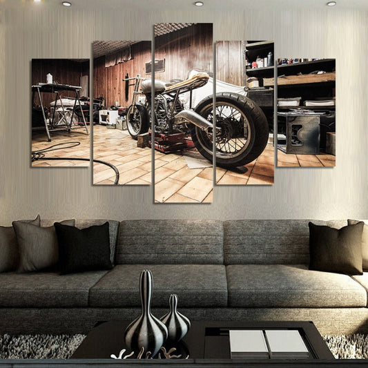 5-Piece Retro Garage Canvas Art Set for Home Decor