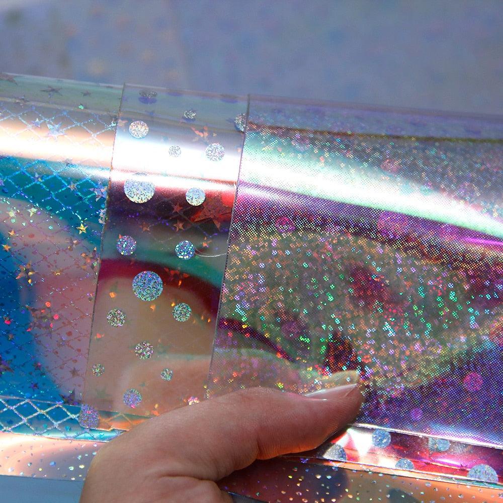 Iridescent PVC Faux Leather Jelly Material for Creative DIY Projects
