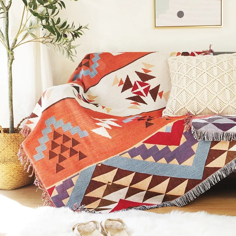 Vintage Style Pumpkin Sofa Throw Blanket Cover