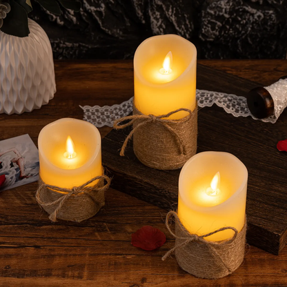 Flickering LED Pillar Candles - Flameless for a Cozy Home Atmosphere