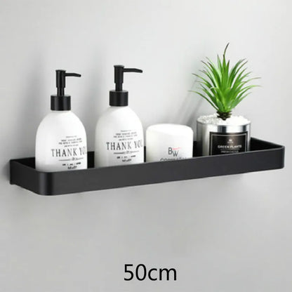 Corner Shelf in Black Aluminum – No-Drill Installation