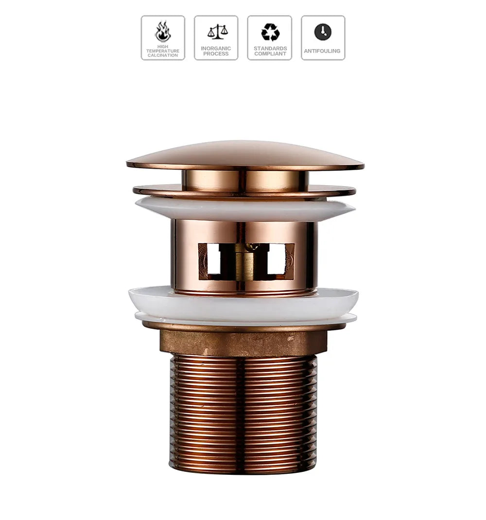 Rose Gold Sink Drain Valve - Taalita Style
