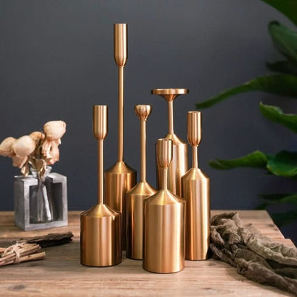 Set of Gold Candlesticks for Elegant Home Decor