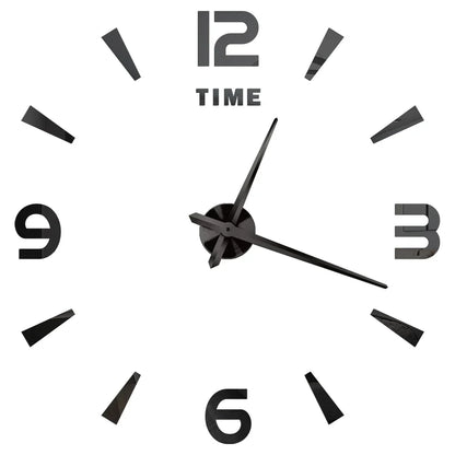 DIY 3D Mirrored Acrylic Wall Clock - Self-Adhesive Home Decor for Kitchen and Living Room