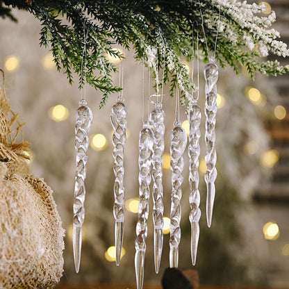 Set of 12 Festive Tree Decoration Faux Icicles