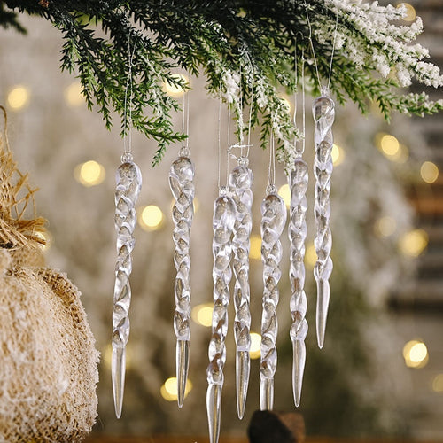 Set of 12 Festive Tree Decoration Faux Icicles