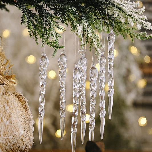 Set of 12 Festive Tree Decoration Faux Icicles