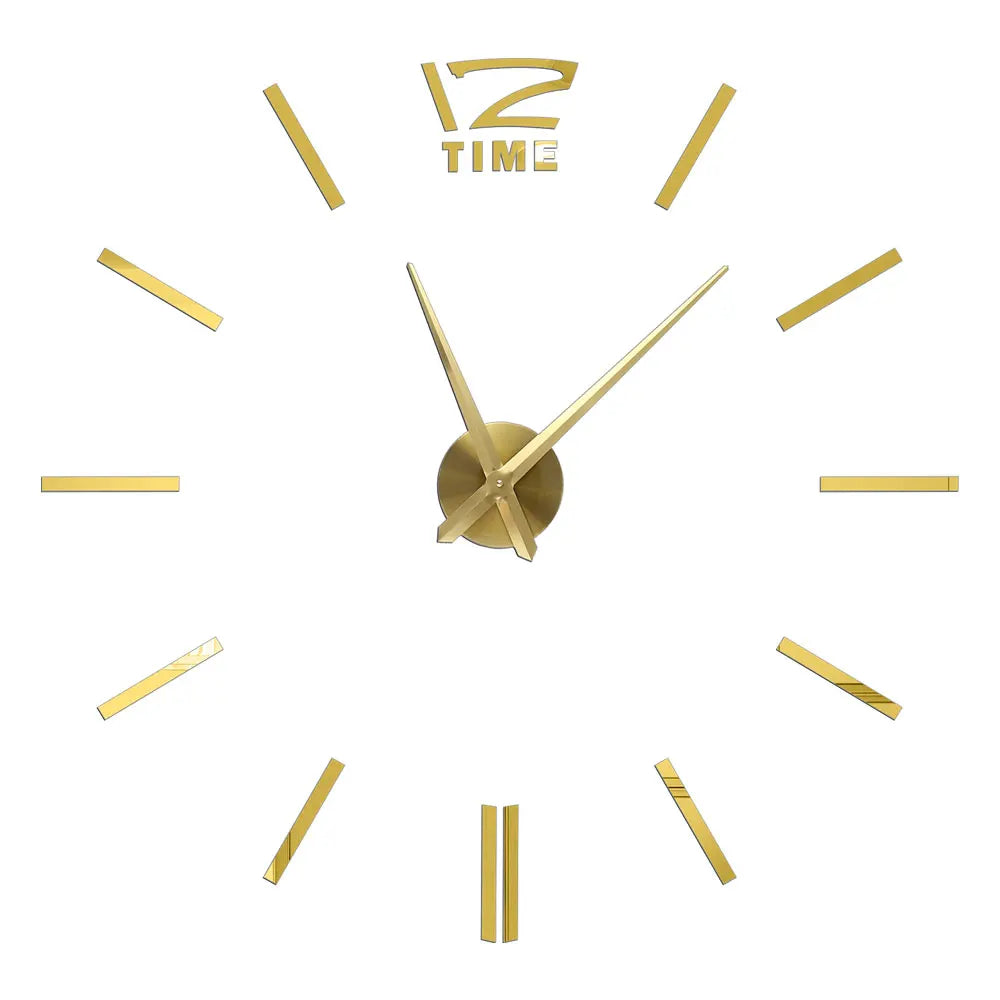 DIY 3D Mirrored Acrylic Wall Clock - Self-Adhesive Home Decor for Kitchen and Living Room