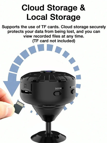 Compact Wireless Surveillance Camera with Night Vision & Motion Alerts