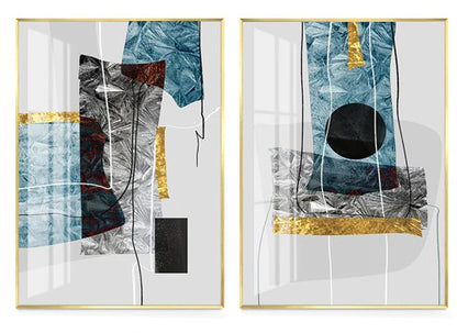 Chic Nordic Ice-Inspired Geometric Canvas Art for Modern Spaces