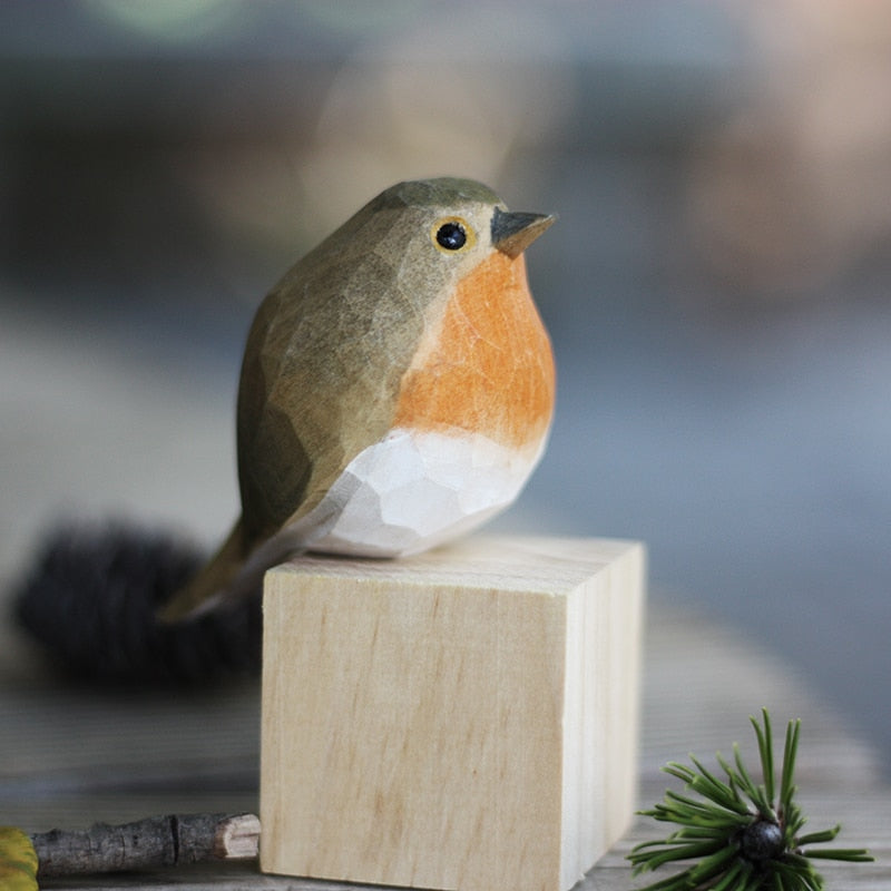 Handcrafted Wooden Bird Statues for Home Decor – GloRadiance Collection