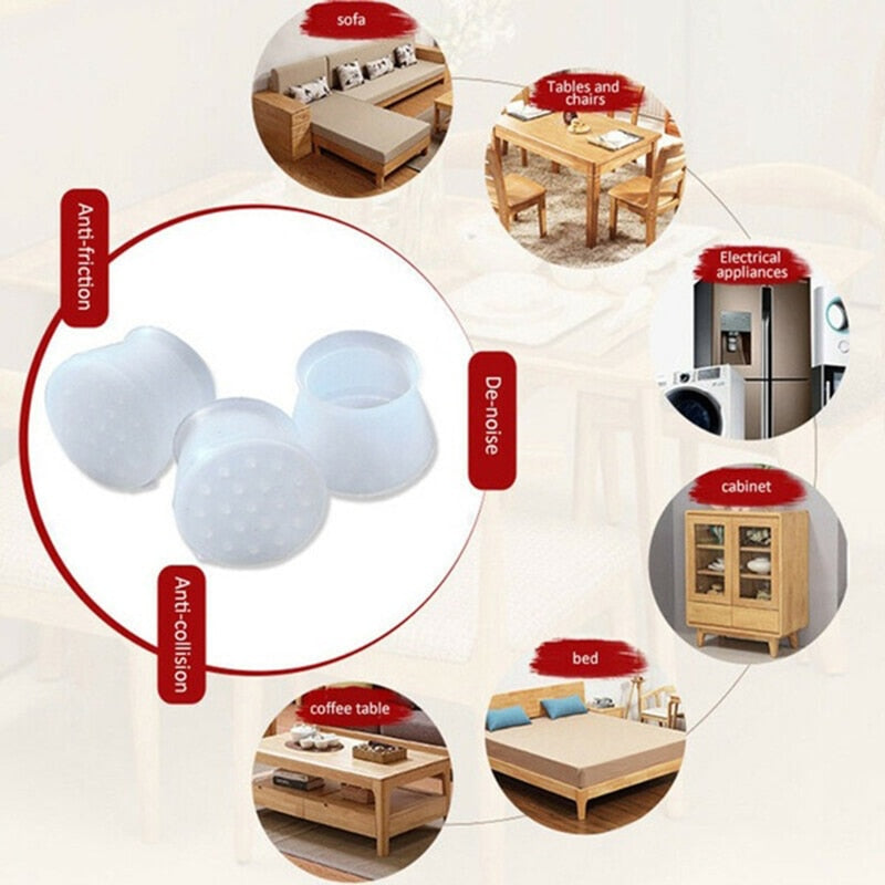 Silicone Furniture Leg Caps Set – Non-slip and Quiet