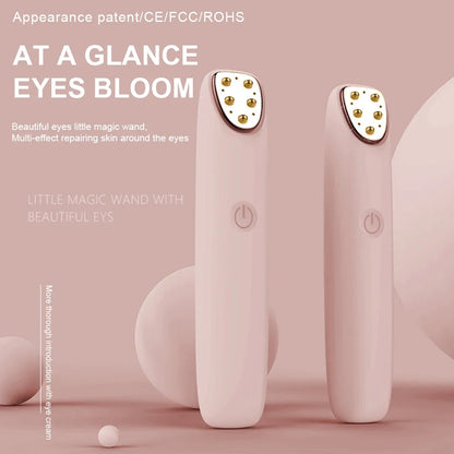 Eye Massager Pen with Red Light Therapy and Heat – 3 Modes, USB Rechargeable, 8,000 Vibrations/Min, 3-Minute Timer