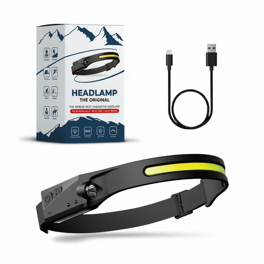 BrightBeam Rechargeable Headlamp with 230° Field of View