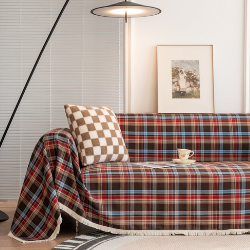 Charming Plaid Couch Protector for Cozy Living Spaces